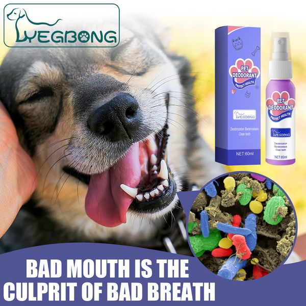 60ml Dog Deodorant Spray Swallowable Cat Breath Cleaner Practical Pet Mouth Cleaning Oral Health Care Supplies