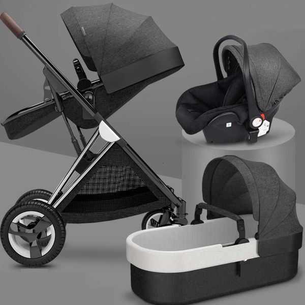 

New Baby stroller 3 in1,four wheels stroller,2 in 1 car,kinderwagen Foldable newborn baby carriage,High landscape strollers F24528 L2405