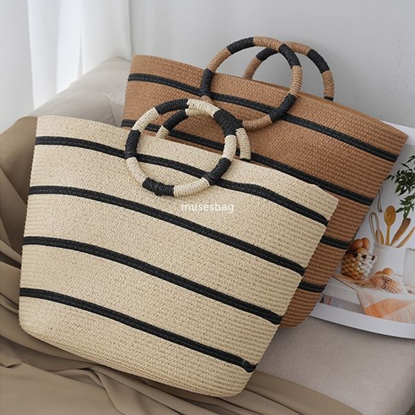 

Grass woven bag, large capacity woven bag, seaside vacation beach bag, high-quality women's bag, business simplicity, Khaki