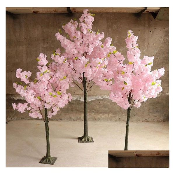 

Flowers Decorative & Wreaths Artificial Cherry Treesimation Plant Fake Flower Tree Living Room El Wedding Decoration Home Furnishing D Dh71V h71V, As shown