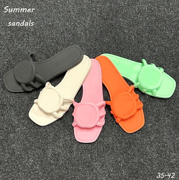 

Designer Sandals Women Interlocking G Slides Rubber Slippers Ladies Flat Beach Jelly Script Orange Summer Fall Mules Outdoor Waterproof Luxury 1681688-35-42, White