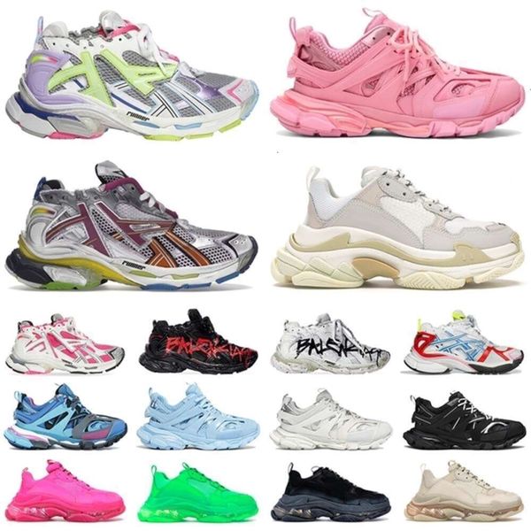 

Track Runners 7.0 3.0 Triple S Mens Casual Vintage Platform Sneakers Black White Grandpa Ancien Daddy Women Tennis Shoes Trainers, B17 clear sole crystal 3645