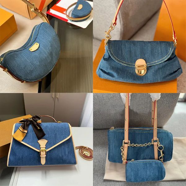 

Designe Luis Bag Messenger Hobo Chain For Woman Fashion Blue Denim Handbags Designer Crossbody Leather Cross Body Women Lady Purse Bags