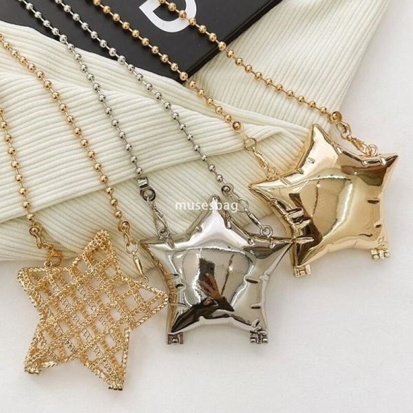 

New zinc alloy shiny metal pentagram box mini change key lipstick banquet crossbody bag mini small bag portable exquisite bag, Gold