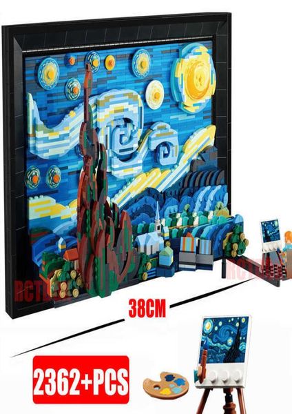 

Compatible Blocks 21333 Vincent Van Gogh The Starry Night Building Blocks Art Painting Bricks Moc Ideas Home Decorae Education Toy1310095