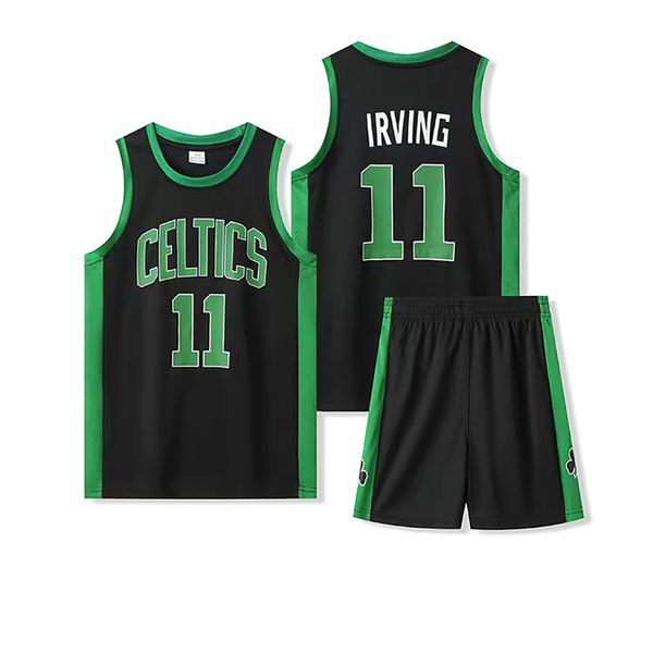 

Hot Personalised Basketball Jerseys Set Irving #11 Sleeveless Outdoor Sports Suit Youth Basketball Jerseys Uniforms Breathable Boys And Girls Training Sets, Black