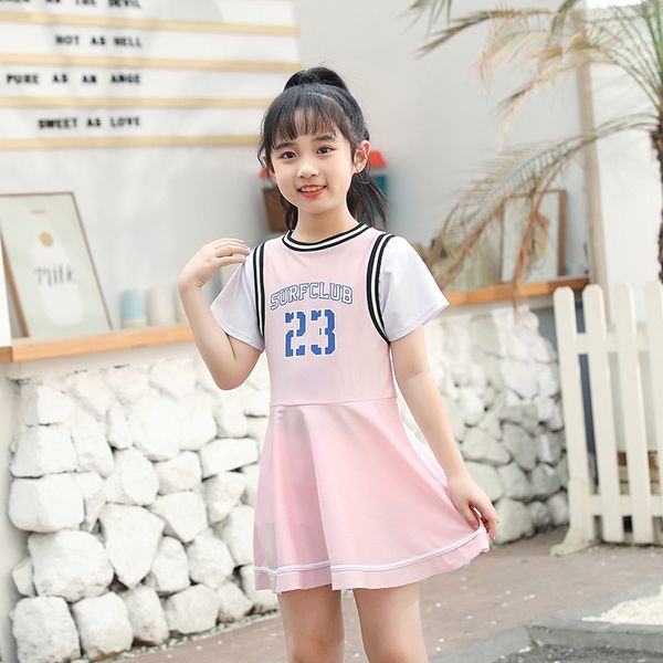 

Toddler Girls Swimsuits Dress Kids Summer Swimwears Children Fashion Princess Style Beach Pool Sports Bathing Swimsuit Set, Pink