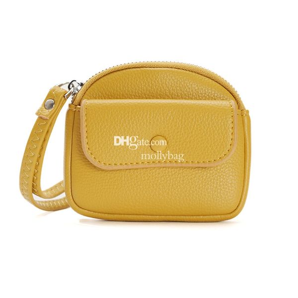 

Designer Women High Quality Zero Wallet Coin Bag Data Cable Fashion Multi functional Wallet Wrist Bag Wholesale Classic Retro Women Bag and Handbag, Yellow