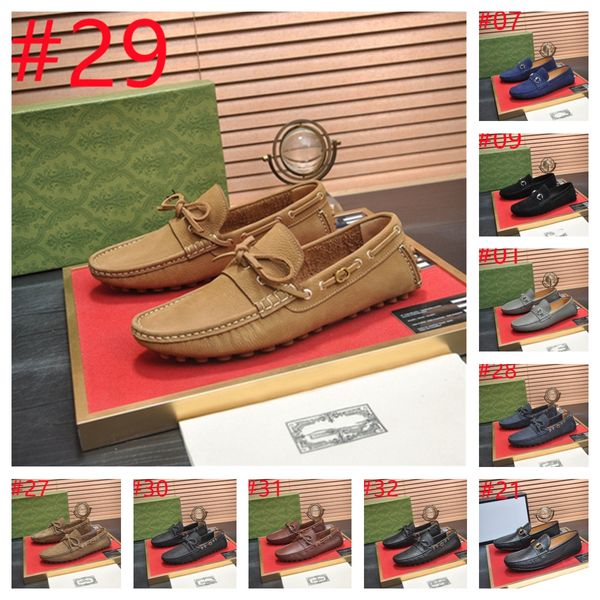 32Model Luxury Luxury Shoes Brand Designer Summer Genuine Leather Casual Slip On Half Shoes For Men Loafers Flats Slippers Size 38-46
