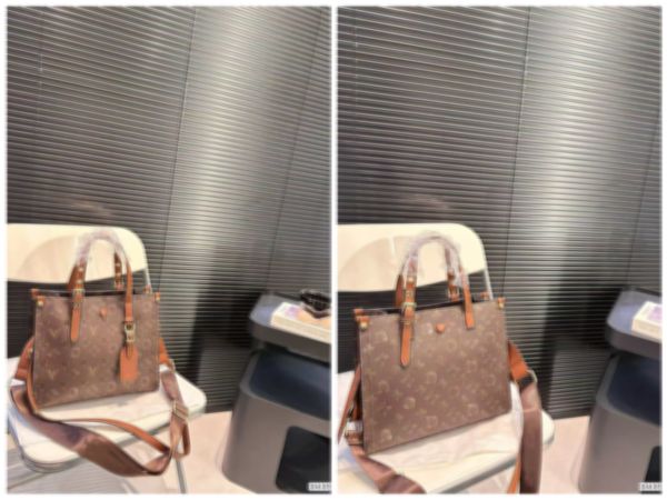 

High quality Famous shoulder bags leather designer large Bucket bag Classic Jacquard letter wallet womens small s handbags purses, Coffee