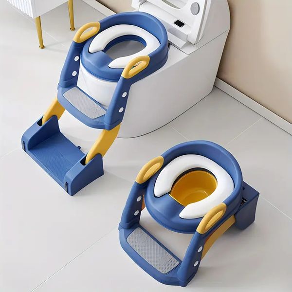 

Halloween Christmas Ready Children's Potty Training Set Ergonomic Blue Toilet Seat with Ladder & Urethral Attachment, Multi-color