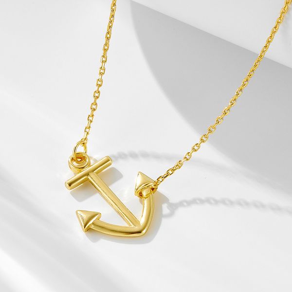 

European and American fashion personality boat anchor pendant pendant, pure silver necklace, new hip-hop trend temperament, women's collarbone chain