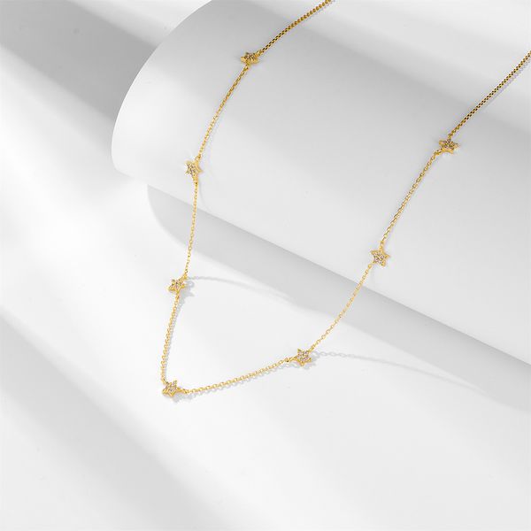 

Simple and fashionable niche design S925 pure silver gold-plated star pendant necklace for women, versatile and high-end necklace