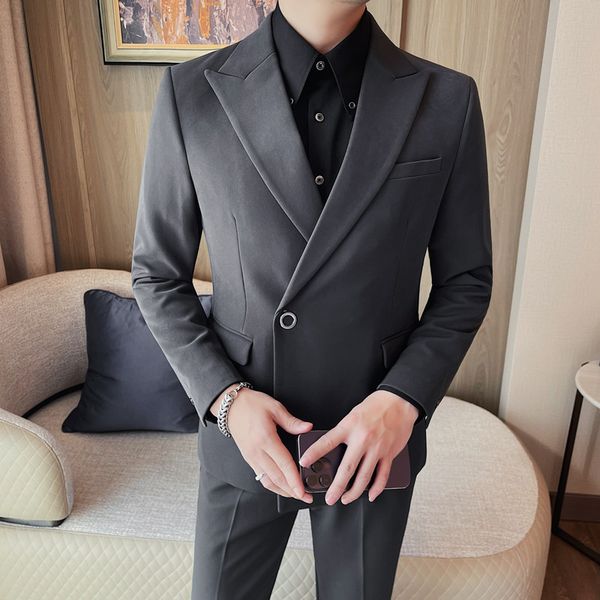 

HX11 Two-piece suit for men Business casual suit, Purple