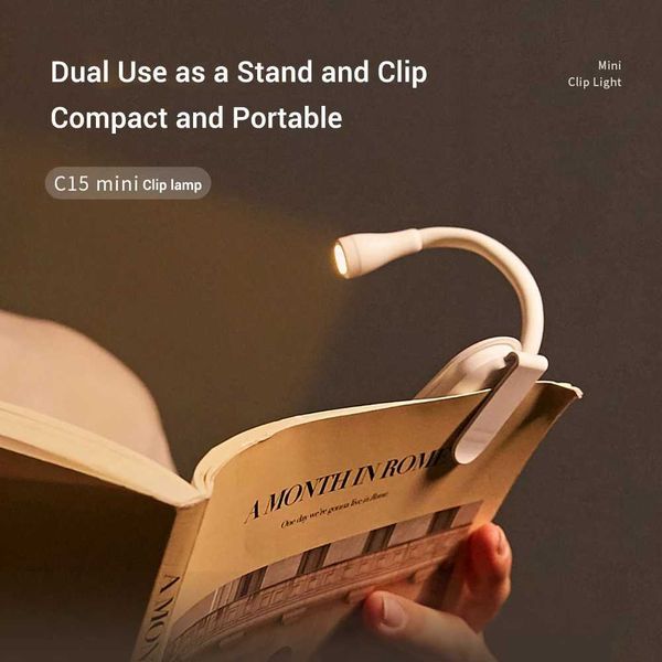 Flexible Gooseneck Clip On Book Light Portable Bookmark Lights Eye-Care Reading Lamps For Lovers Kids Z241130