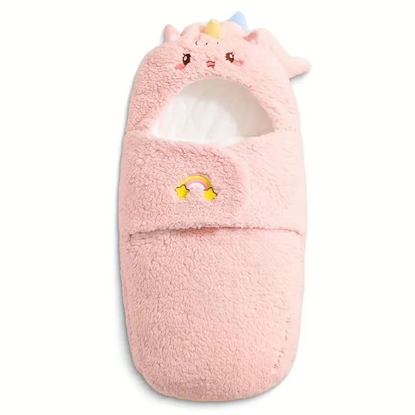 

Cozy toddler swaddle blanket - soft plush wool, warm comfortable in autumn and winter, hand washable, cute animal prints