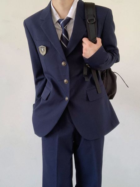 

H43 Mid-length casual suit and trousers set for students, Multi