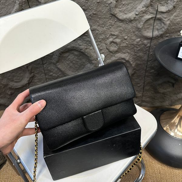 

Designer bag Classic leather Woman Women luxurys Crossbody bags Retro Shoulder bag Chain bag Handbags Messenger Clutch Flap crossbody Wallet lady clutch 23m, Black