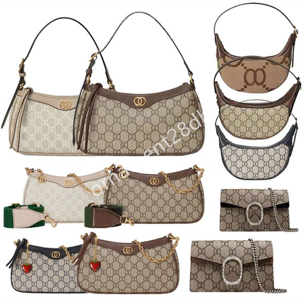 

Shoulder bags handbag designer bags Luxury bag wallet Purse Ophidia Hobo bag underarm canvas Genuine Leather Womens bag High Quality Chains tote Shoulder Wide Strap, B-12