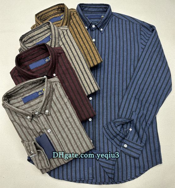 

Striped Shirt for Men Long Sleeve British Style Comfortable Fit Spring Autumn Business Casual Designer Shirt Elegant Fashion Stripe Print Shirt for Office, H991-red
