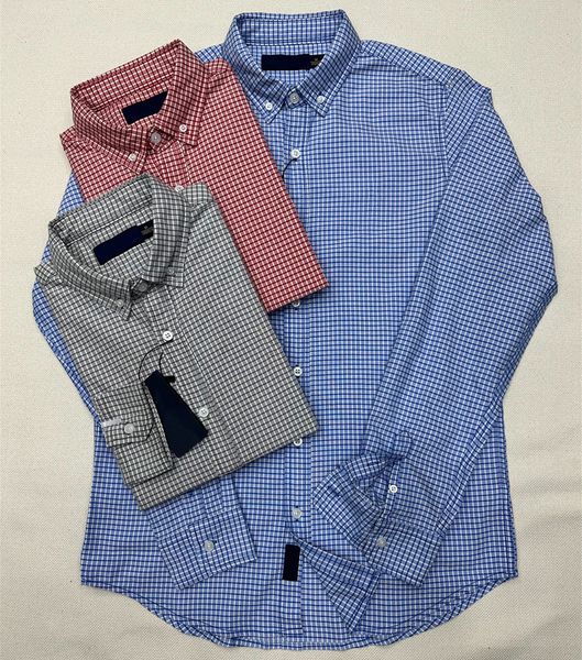 

Men Small Horse Shirts Fine plaid shirt Classic Button-Down Shirt Comfortable Fit Versatile for Business and Casual Wear Designer Shirts Spring and Autumn Tops, H987-red