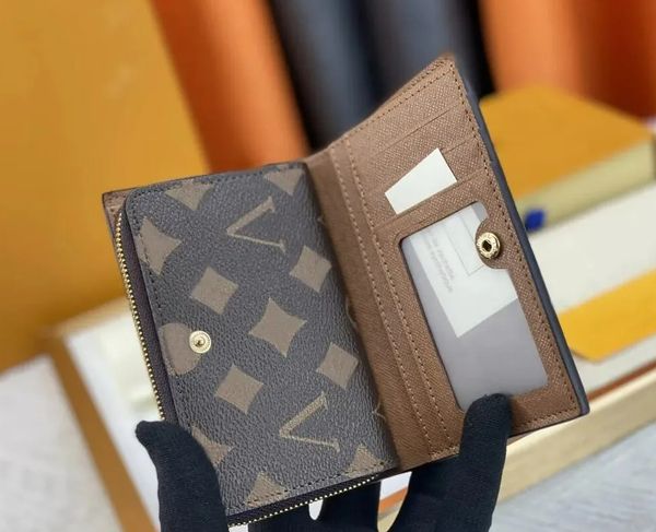 

designer wallets Womens luxurys multifunction coin purse classic flower short card holder high-quality woman fashion zipper small clutch bag with box, #4