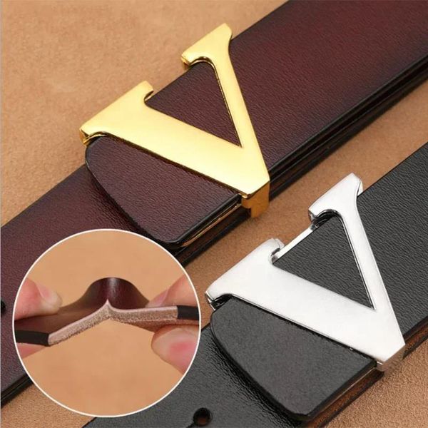 

Designer Belts Men High Quality Fashion Letter V Luxury Famous Brand Genuine Leather Belt Men Classic Exquisite Ceinture Homme, No3