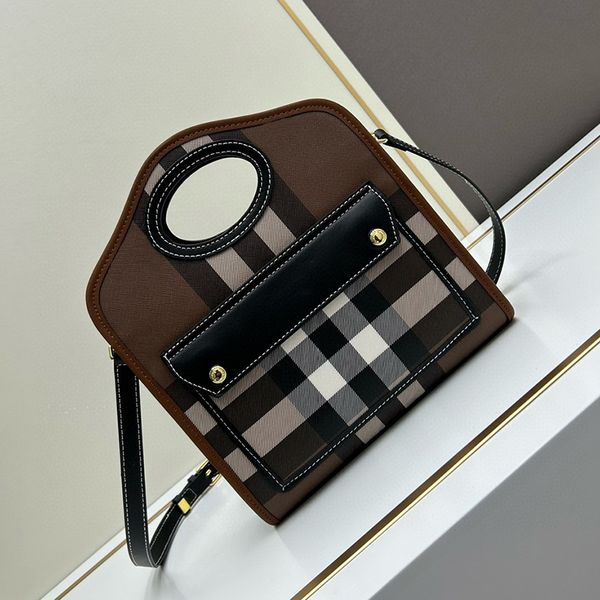 

Handbag Designer Ladies 26cm Two-Tone Plaid Stitched Leather Shoulder Bag Detachable Shoulder Strap Chain Crossbody Bag Shopping Bag Dinner Bag Cosmetic Bag, Dark grey