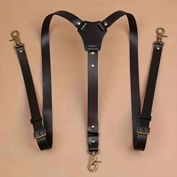 Retro PU Mens Suspenders Maintains A Fashionable And Elegant Look Perfect For Daily Wear An Ideal Choice Gift Giving 241122