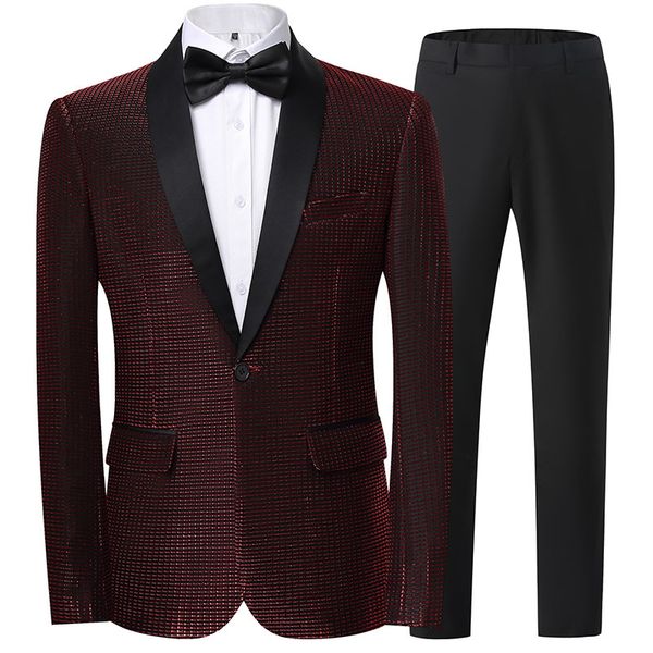 

H409 Groom suit men's suit slim fit Korean style wedding, Silver