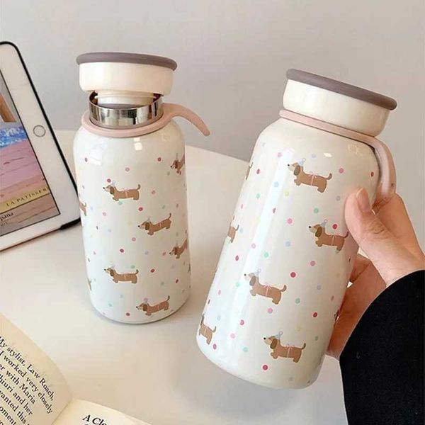 

Original Cute Bow Thermos For Girls 304 Stainless Steel Direct Drinking Water Cup Portable Leakproof Insulation Tumbler NewC241205, Black