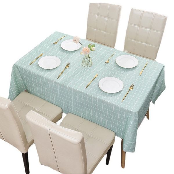 

W367 Linen tablecloth waterproof and oil-proof solid color new Chinese rectangular tablecloth dust cover