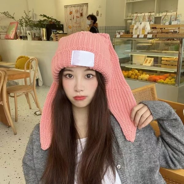

beanie hat luxury beanie winter hats designer beanie berretto bonnet cp Knitted Beanie Woolen Hat Chunky Knit Thick Warm Faux Fur Pom Beanies Hats Female Bonnet, Orange