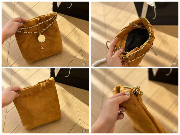 

Womens Designer Glitter Metallic Colors 22 Mini Shopper Shoulder Bags Clasic Dia Lattice Purse Handbags Sier Chain Round Strao Crossbody Pocket, Camel