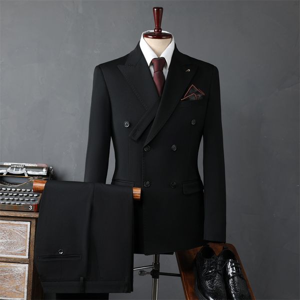 

H368 Men's slim fit stylish black suit wedding banquet suit personality trend dress suit, Brown