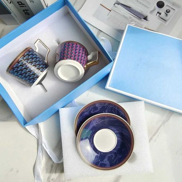 

Premium Taste of The New Weizhihuo Coffee Cup and Gift Box Color Double Saucer Cool Cups Tea Tazas De Ceramica CreativasC241207, B_color