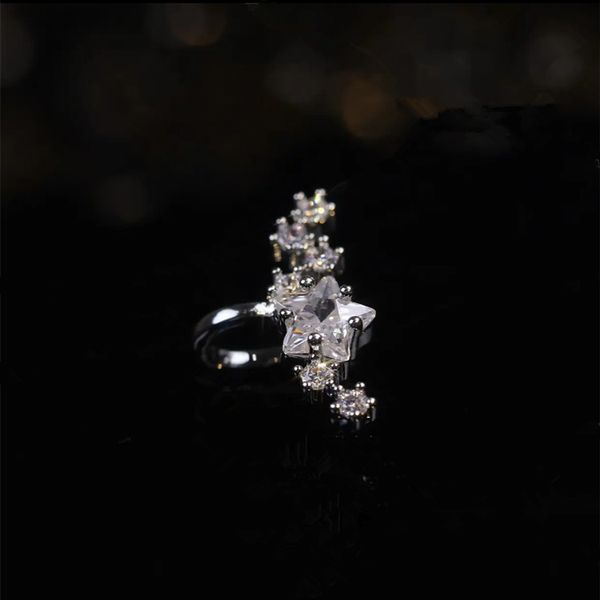 

3443 Elegant Diamond Stud Ear Cuff with Piercings Needed Easy