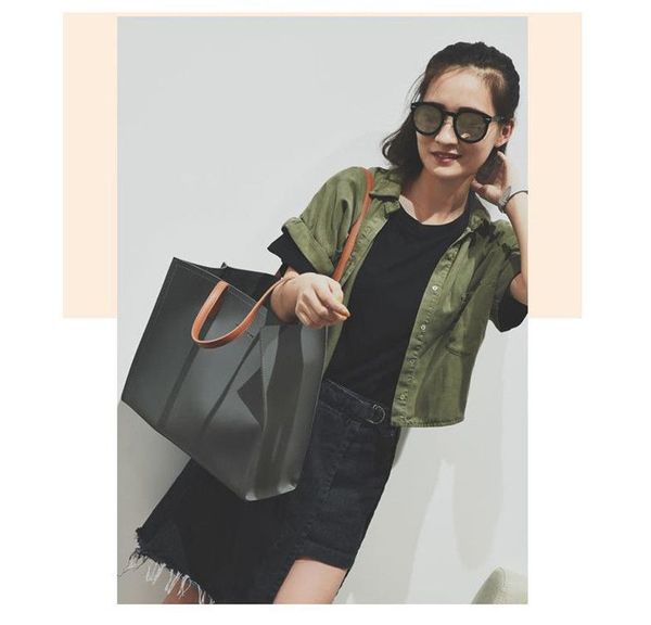 

Early Spring New Fashion Women Handbag Shoulder Bags Simple Bucket Bag Chain Messenger Bag, Black
