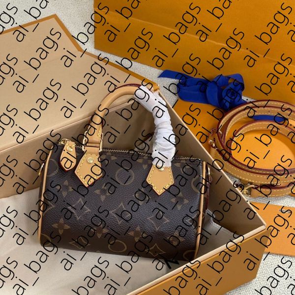 

Top Designer Nano Satchel Mini Bag Women's Leather Denim Crossbody Bag Luxury Brand Embossed Tote Bag Classic Old Flower Wallet Brown Flower Tote Bag 37, #8