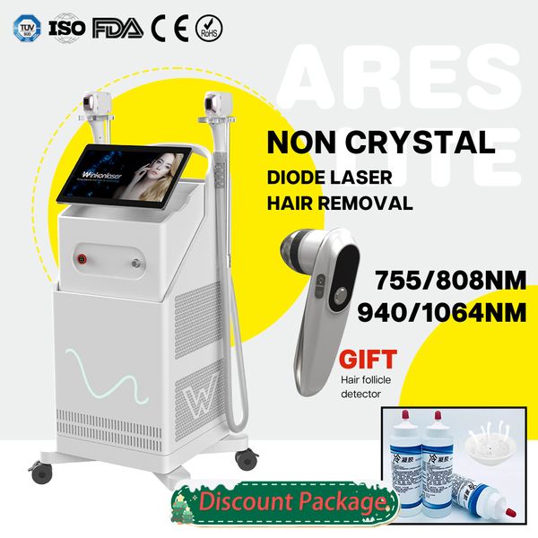 

FDA Approved Non-Crystal Diode Laser Hair Removal Machine 808nm Epilation Laser Machine + Cold Gel