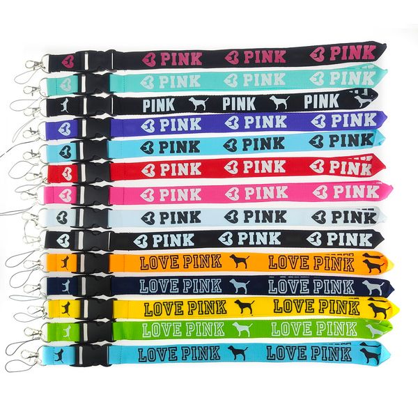 

High Quality polyester Alloy Keychain Lanyard Classic key Chain Love Pink Letter Exquisite Portachiavi Designer Keyring Cute For Women Men accessories dhgate