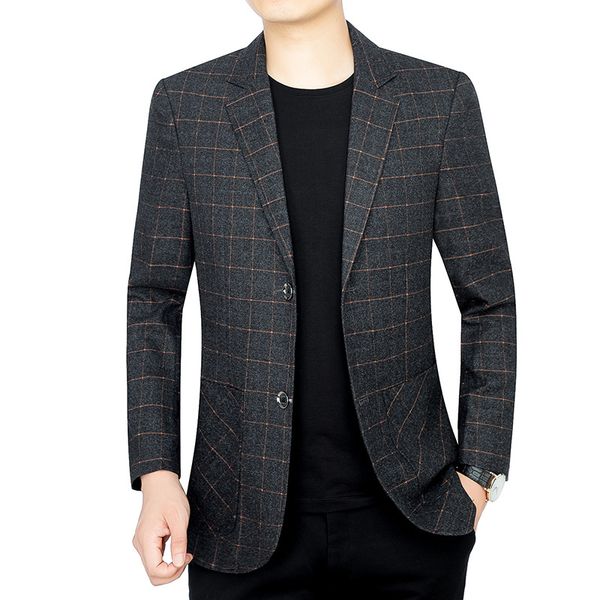 

H213 Men's jacket thin suit middle-aged and young men's casual suit slim jacket, Brown