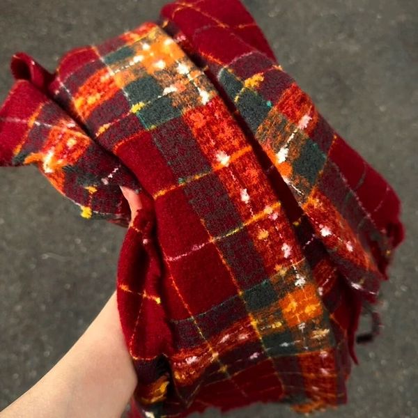 

2024 New style Christmas checkered scarf -825