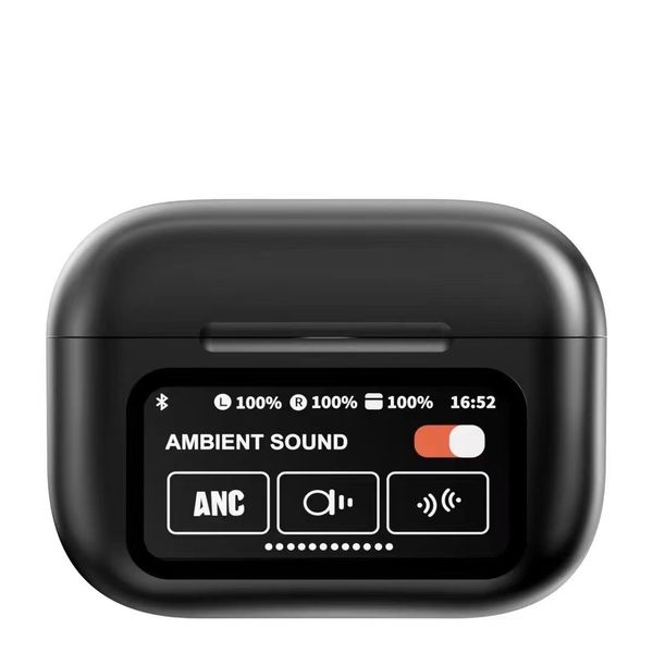 

2024 new A9pro bluetooth sports headset waterproof in-ear wireless bluetooth headset high definition touch screen ANC noise reduction long battery life headset, White