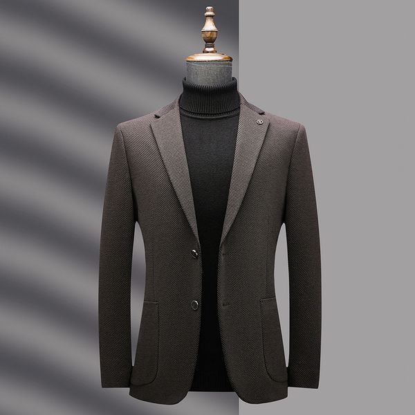 

H290 Men's suit jacket small suit business casual suit jacket spring and autumn men's wear, Brown