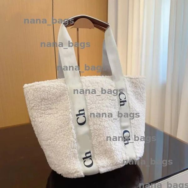 

2025 Furry Tote Bag Handbag Designer Bag Woman Fur Totes Fluffy Travel Bags Luxurys Handbags Medium Autumn Winter Letters 5A 2310191BF, Khaki
