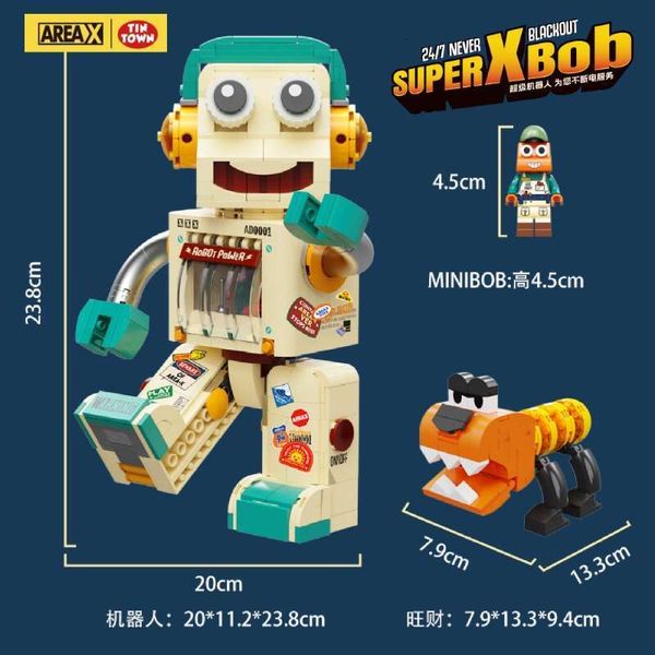 

AREAX Spot Iron Town Co Branded Robot SUPER X BOB Building Blocks Trendy Play Assembly Movable Ornament Model Anime Collection Dh2997019 llection, Red