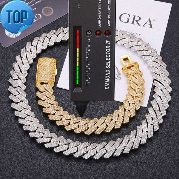 

Custom 16mm 925 Sterling Silver Vvs Moissanite Diamond Heavy Iced Out Cuban Link Chain Necklace for Men Rapper 10k 14k Gold