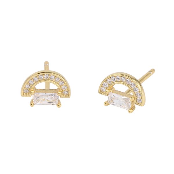 

New product s925 pure silver creative semi-circular square fashionable and trendy earrings with cool and cool temperament ear accessories