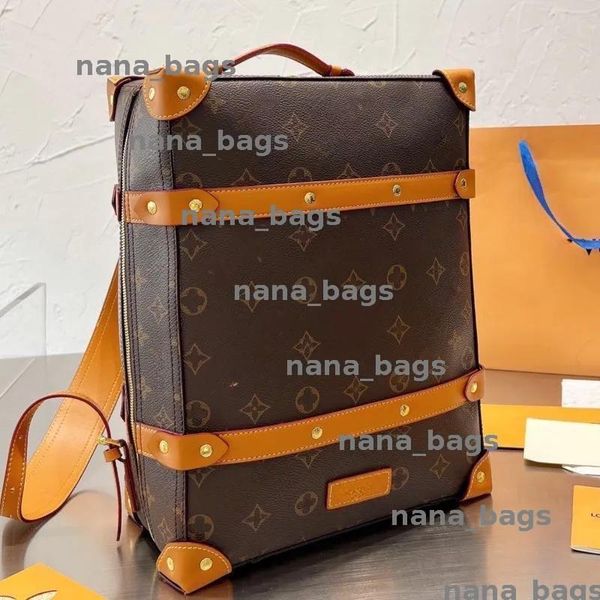 

Hot high quality designer bag classic designer backpack men and women backpack fashion Student schoolbag printed canvas leather schoolbag backpacks, Light brown
